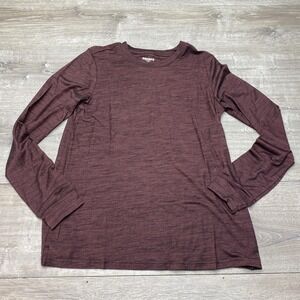 Bombas Shirt Mens Medium Red Merino Wool Tencel Long Sleeve Crewneck Lightweight